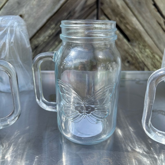 Dolly Parton Mason Jar Lot Of 6 Dollar General 24 Oz Drinking Glass Butterflies - Picture 6 of 7